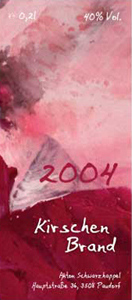 Flaschenetikettdesign kirschenbrand