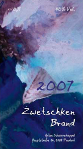Flaschenetikettdesign Zwetschkenbrand