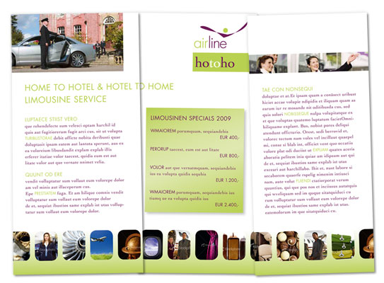 Folder Wickelfalz Airline Zusatzangebot Grafik Design 2009, by alexandra della toffola | grafiker/in in Wien