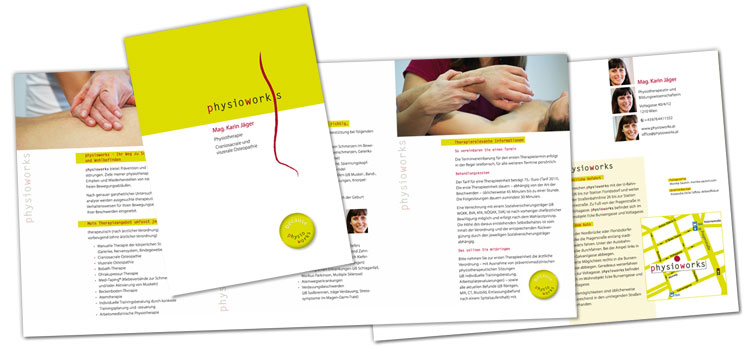 flyer A5 Wickelfalz, Digitaldruck, physiotherapie,  by alexandra della toffola | grafiker/in in Wien