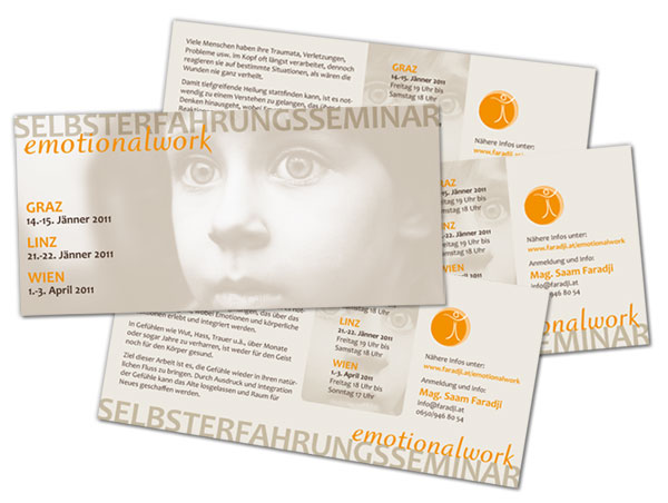 Flyer Selbsterfahrungsseminar emotionalwork by alexandra della toffola | grafiker/in in Wie 