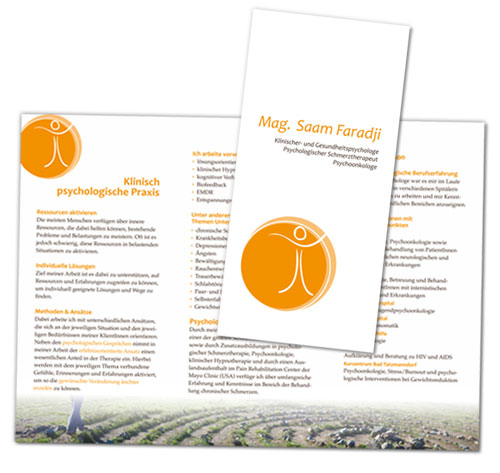 Folder, Din lang, Wickelfalz, Digitaldruck, Psychologische Praxis, by alexandra della toffola | grafiker/in in Wien