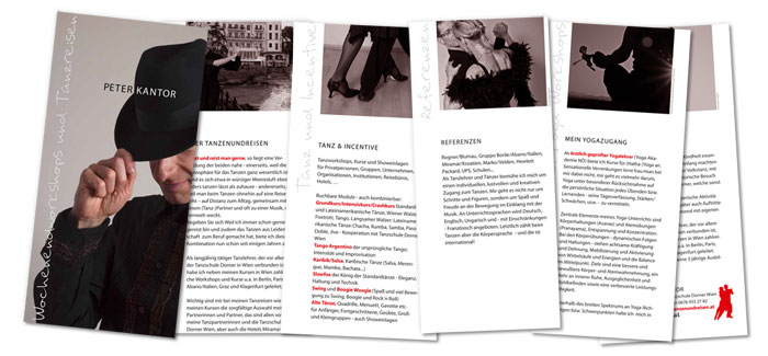 Folder, Din lang, Wickelfalz, Tanzkurse, by alexandra della toffola | grafiker/in in Wien 