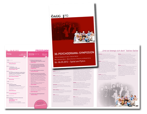 Folder, DIN A5 Wickelfalz, Digitaldruck, Verband Symposionsfolder, by alexandra della toffola | grafiker/in in Wien