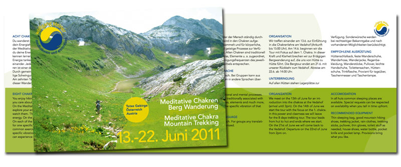 Folder, Din A5, Wickelfalz, Querformat, Wanderung, by alexandra della toffola | grafiker/in in Wien