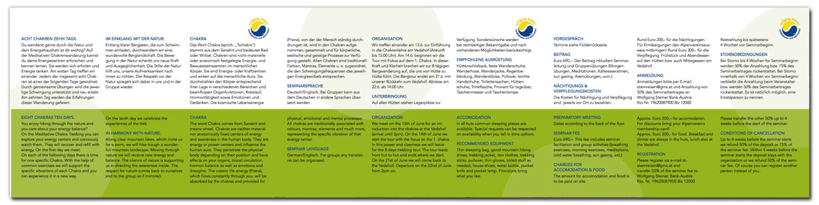 Folder, Din A5, Wickelfalz, Querformat, Wanderung