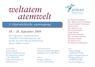 Inserat Atemtagung 2009, by alexandra della toffola | grafiker/in in Wien