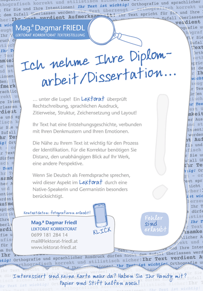 Plakat Lektorat Diplomarbeit