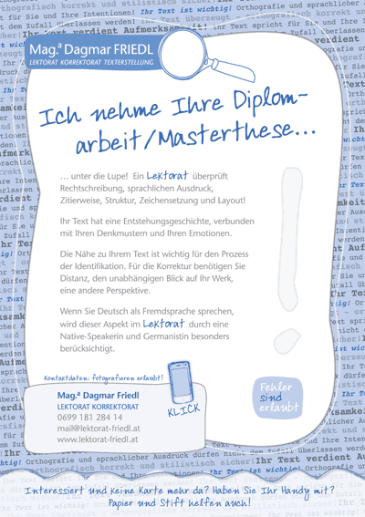 Plakat Lektorat Masterthese 