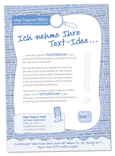 Plakat für Lektorat by alexandra della toffola | grafiker/in in Wien