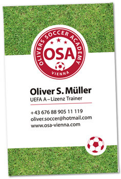visitenkartendesign fußballschule, by alexandra della toffola | grafiker/in in Wien
