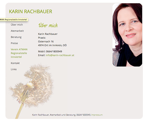 Webdesign für Atemlehrerin 2012