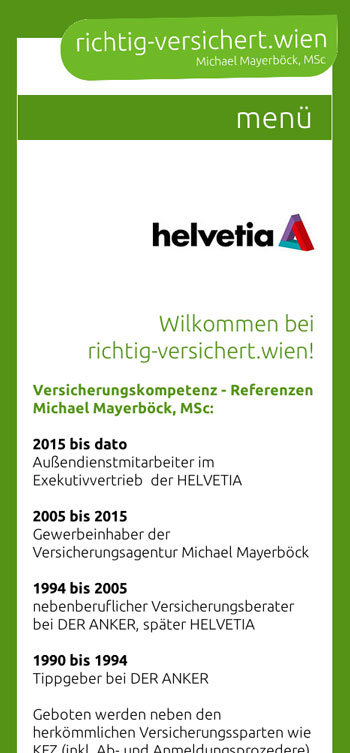 Homepage für mobile Endgeräte - Alexandra Della Toffola