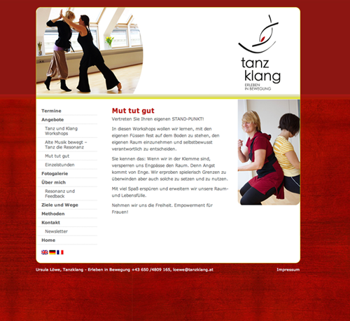 Webdesign Tanztherapie, by alexandra della toffola | grafiker/in in Wien