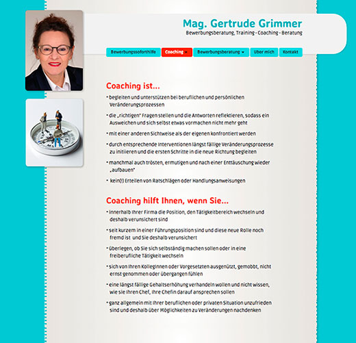 Coaching und Training Homepage Webdesign, by alexandra della toffola | grafiker/in in Wien