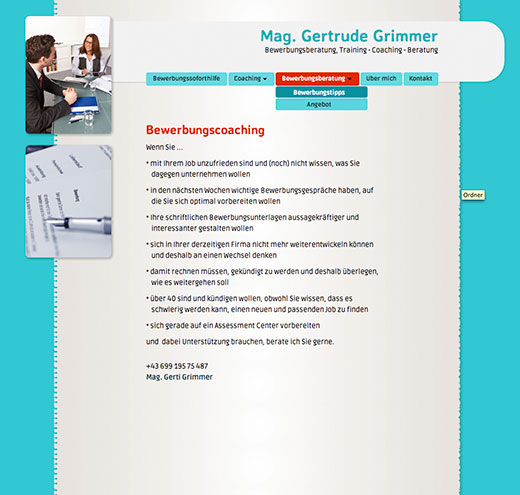 Coaching und Training Homepage Webdesign, by alexandra della toffola | grafiker/in in Wien