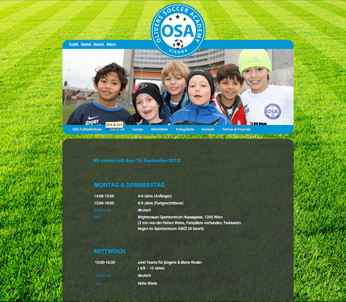 Fußballschule Webdesign, by alexandra della toffola | grafiker/in in Wien